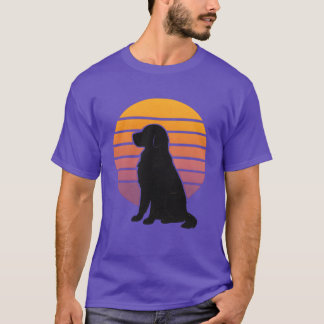 Camiseta Golden Retriever Silhueta Pôr do Sol Retro retrô