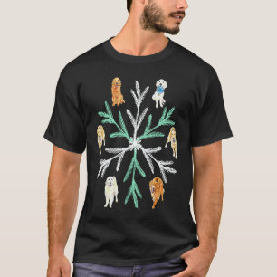 Camiseta golden retriever Snowflake Natal ciclo de vida