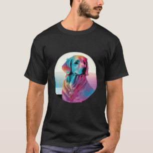Camiseta Golden Retriever Synthwave dos anos 80 com Estétic