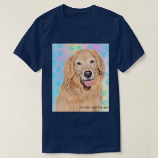 Camiseta Golden retriever T-shirt with Paw print Tシャツ