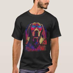 Camiseta Golden Retriever Usando Óculos de Sol Pôr do Sol E