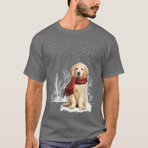 Camiseta Golden Retriever Winter Scarf  Dogs Tree Forest Sn