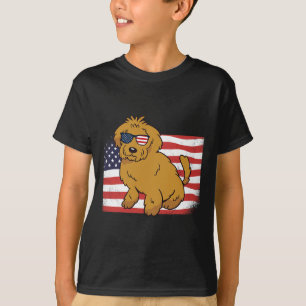 Camiseta Goldendoodle American Flag 4 De Julho Usa Funny D