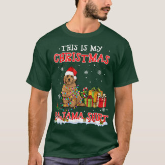 Camiseta Goldendoodle Bonito No Pajama De Natal Da Neve