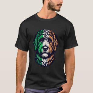 Camiseta Goldendoodle Cores Irlandesas Bandeira Cachorro Fo