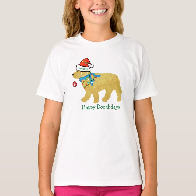 Camiseta Goldendoodle de Natal Perfeito (Frente)