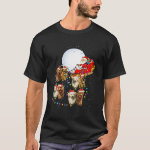 Camiseta Goldendoodle Engraçado Reindeer de Natal Papais no