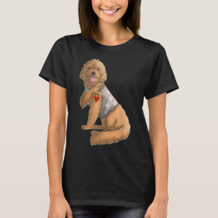 Camiseta Goldendoodle Eu adoro mamãe Tatuagem Cachorro Engr