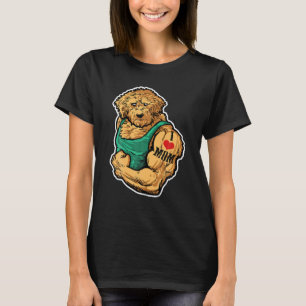 Camiseta Goldendoodle Eu Amo Mamãe Tatuagem Cachorro Malhaç