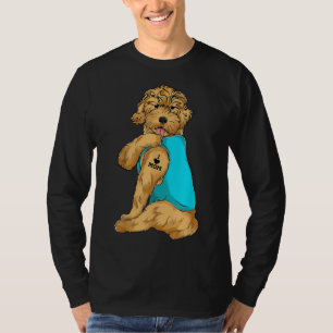 Camiseta Goldendoodle Eu Amo Mamãe Tatuagem Roupa Cachorro