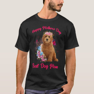 Camiseta Goldendoodle Flower Feliz Dia de as mães Para O Me