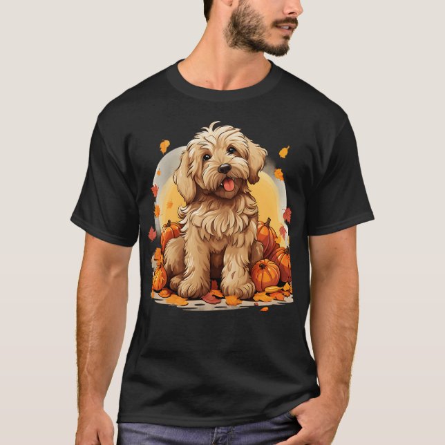 Camiseta Goldendoodle Halloween Cute and Spooky Doodle Dog  (Frente)