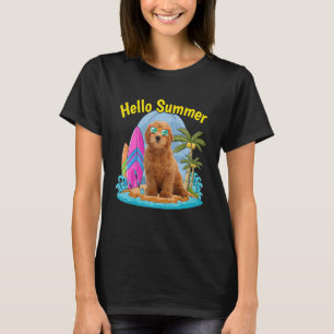 Camiseta Goldendoodle Hello Summer Dog Vacation 2022