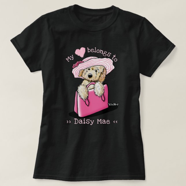 Camiseta Goldendoodle Meu Coração Pertence A (Frente do Design)