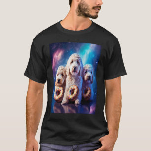 Camiseta Goldendoodle No Espaço Com Donuts Doodle Meninos F