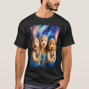 Camiseta Goldendoodle No Espaço Com Rosquinhas Cute Doodle