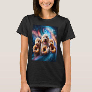 Camiseta Goldendoodle No Espaço Com Rosquinhas Cute Doodle