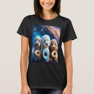 Camiseta Goldendoodle No Espaço Com Rosquinhas Cute Doodle 