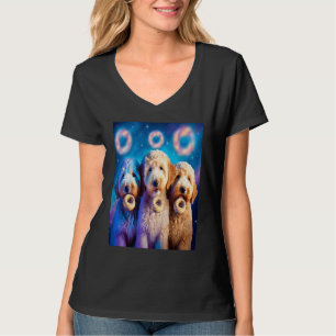 Camiseta Goldendoodle No Espaço Com Rosquinhas Cute Doodle
