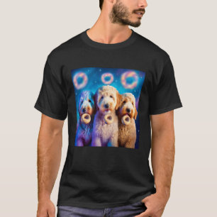 Camiseta Goldendoodle No Espaço Com Rosquinhas Cute Doodle