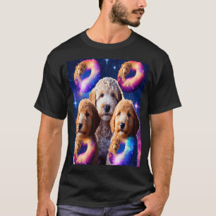 Camiseta Goldendoodle No Espaço Com Rosquinhas Cute Doodle