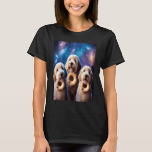 Camiseta Goldendoodle No Espaço Com Rosquinhas Cute Doodle