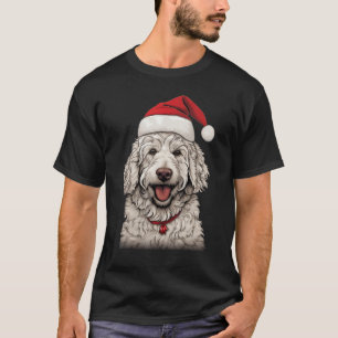 Camiseta Goldendoodle Santa Claus Festa de Natal Xmas