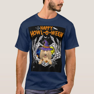 Camiseta Goldendoodle Skeleton Heart Happy Howleen Costum