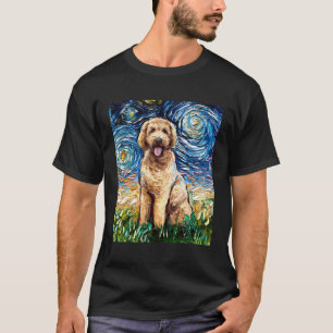 Camiseta Goldendoodle Starry Night Dog Art Por Aja