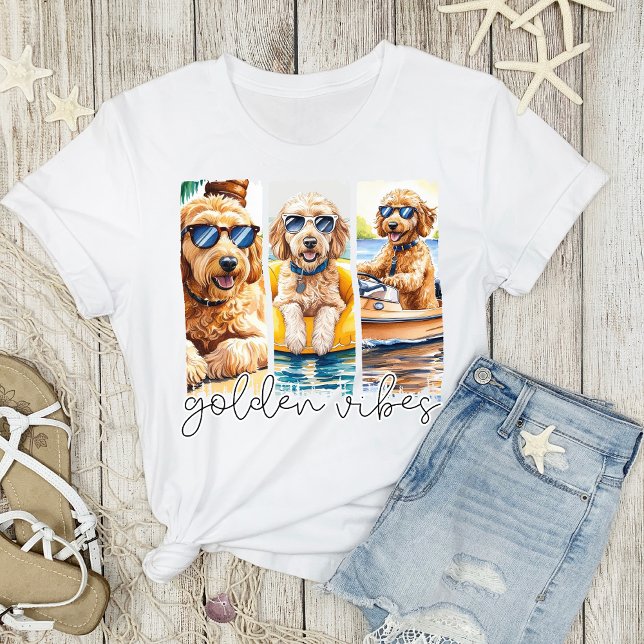 Camiseta Goldendoodles em óculos de sol Víblias de Ouro de  (Criador carregado)