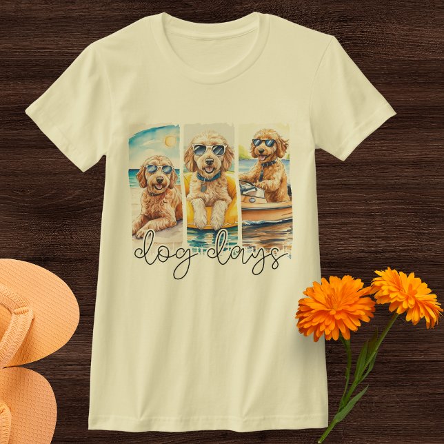 Camiseta Goldendoodles em óculos escuros Dias de Cachorro d (Criador carregado)