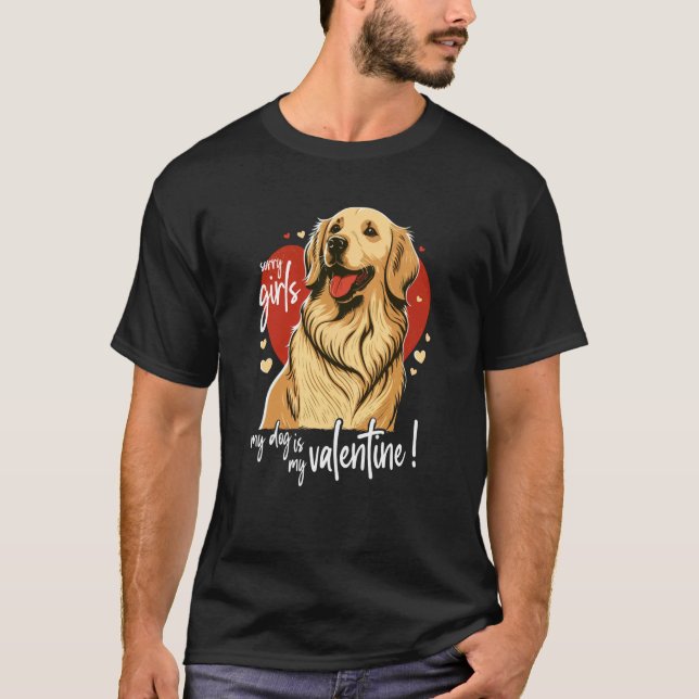 Camiseta Goldenretrieverdog com Heart Doglove For Valenti (Frente)