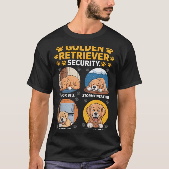 Camiseta Goldens Tee Golden Retriever Security Funny  (Frente)