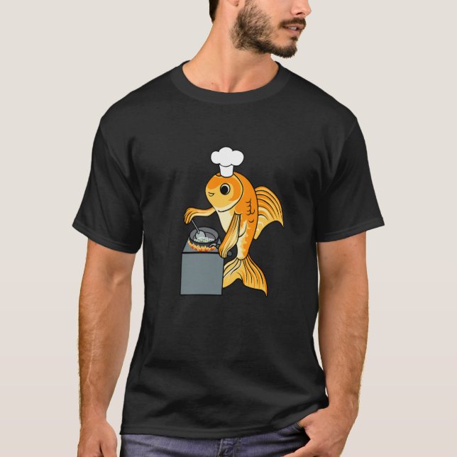 Camiseta Goldfish Chef Ironic Quote Cute Fish Cooking (Frente)