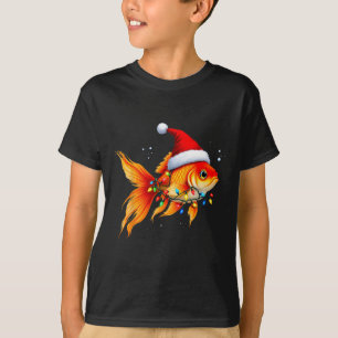 Camiseta Goldfish Santa Hat Luz no Natal Gelado Xmas Paja