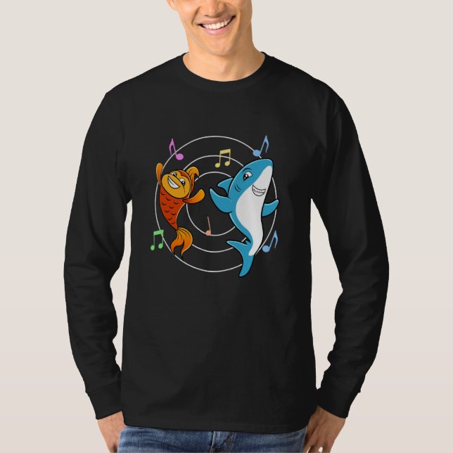 Camiseta Goldfish Shark Dancing Cute Sea Animals (Frente)