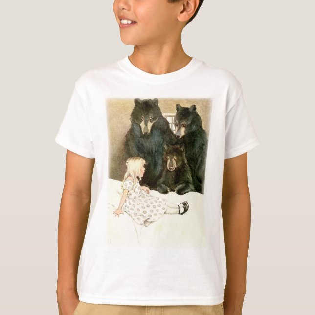 Camiseta GOLDILOCKS foi descoberto pelos três ursos (Frente)