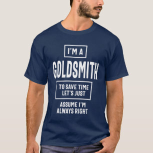 Camiseta Goldsmith Gift Funny Job Profissão