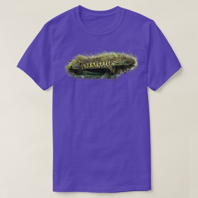 Camiseta Goldspot Snakehead Channa aurantimaculata 3 (Frente do Design)