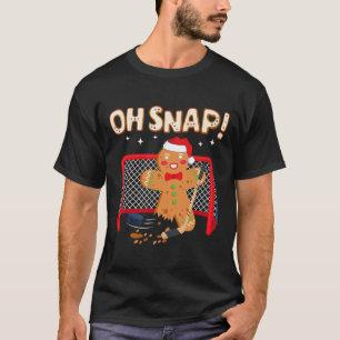 Camiseta Goleiro de Hóquei Natal Engraçado Homem de Biscoit