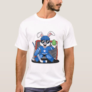 Camiseta Goleiro de hóquei no gelo do coelho de Páscoa Home