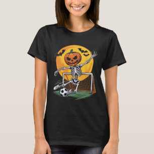 Camiseta Goleiro Esqueleto de Abóbora Futebol Halloween Ass