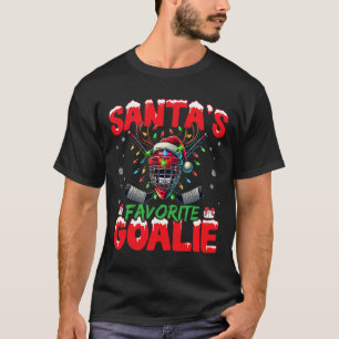 Camiseta Goleiro Favorito do Papai Noel Chapéu de Natal de 