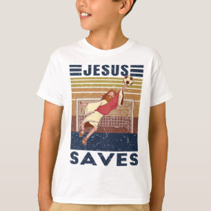 Camiseta Goleiro Retro Jesus Salva Gol de Futebol