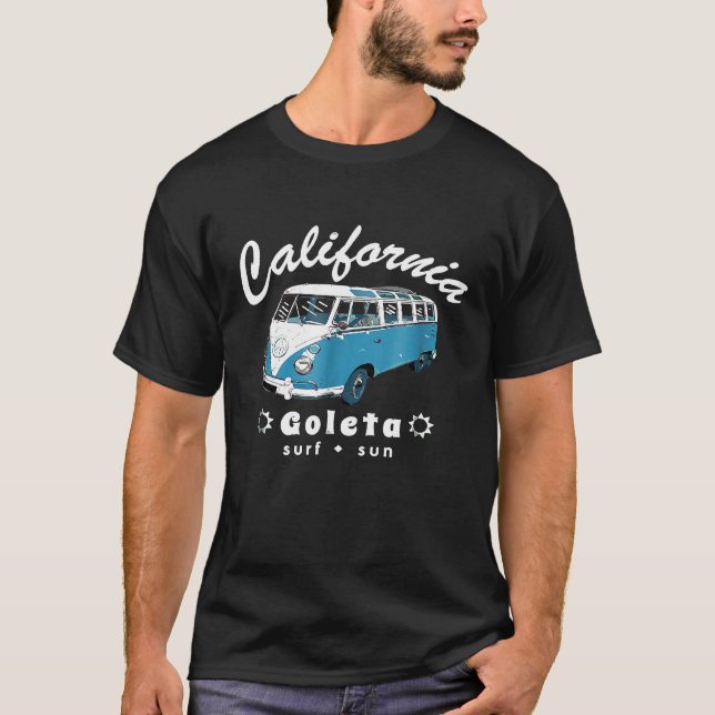 Camiseta Goleta California Vintage Surf Van Tshirt (Frente)