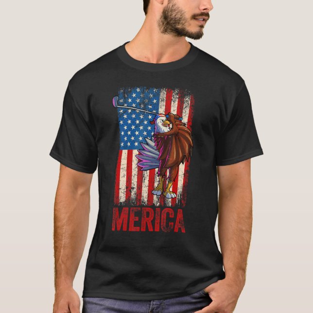 Camiseta Golf American Eagle 4 de julho Meninos Americanos (Frente)