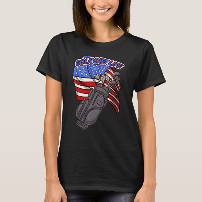 Camiseta Golf American Flag Golfer USA Club Carrie Life (Frente)