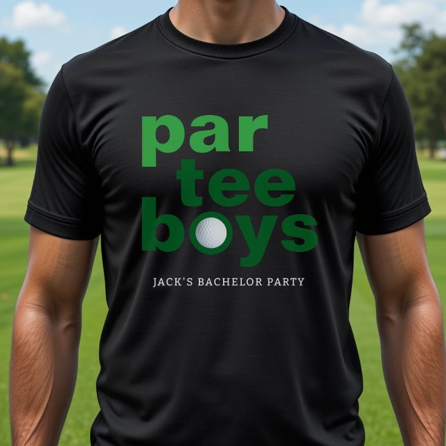 Camiseta Golf Bachelor Party Par Tear Boys Black (Golf Bachelor Party Par Tee Boys Black shirt)