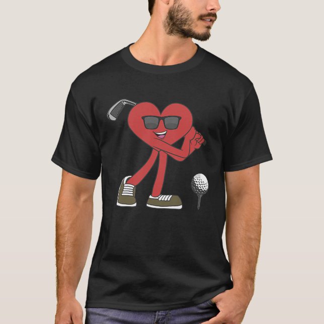 Camiseta Golf Ball Happy Valentine's Day Heart Love Married (Frente)