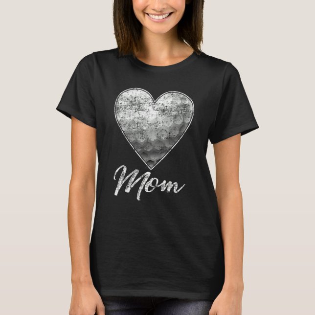 Camiseta Golf Ball Heart Mom Fan  Idea Mothrer Sport (Frente)